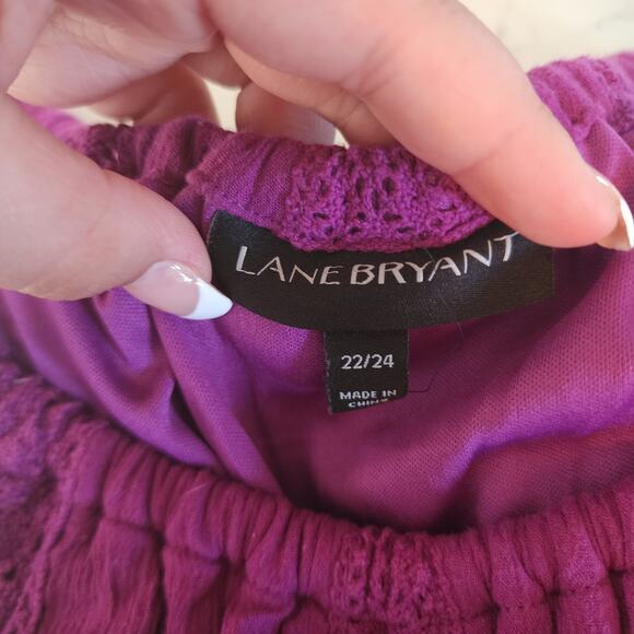 Lane Bryant Purple Wide Neck Lace Accents Dress Plus Size 22/24 - Picture 5 of 5